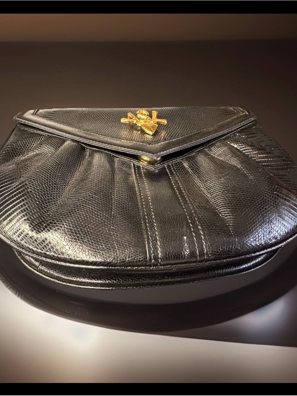 Yves Saint Laurent Black Leather Crossbody Bag womens Vintage - Picture 3 of 13